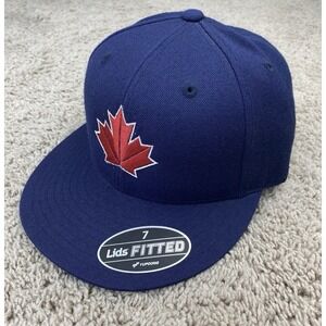Toronto Blue Jays Hat Lids Grandslam Fitted 7 Navy/Red Patch Logo Yupoong Cap